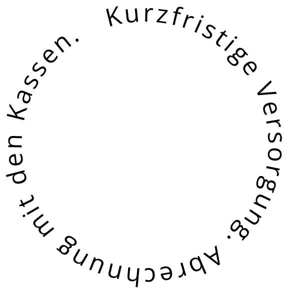 Grafik ,,Kurzfristige Versorgung. Abrechnung mit den Kassen"