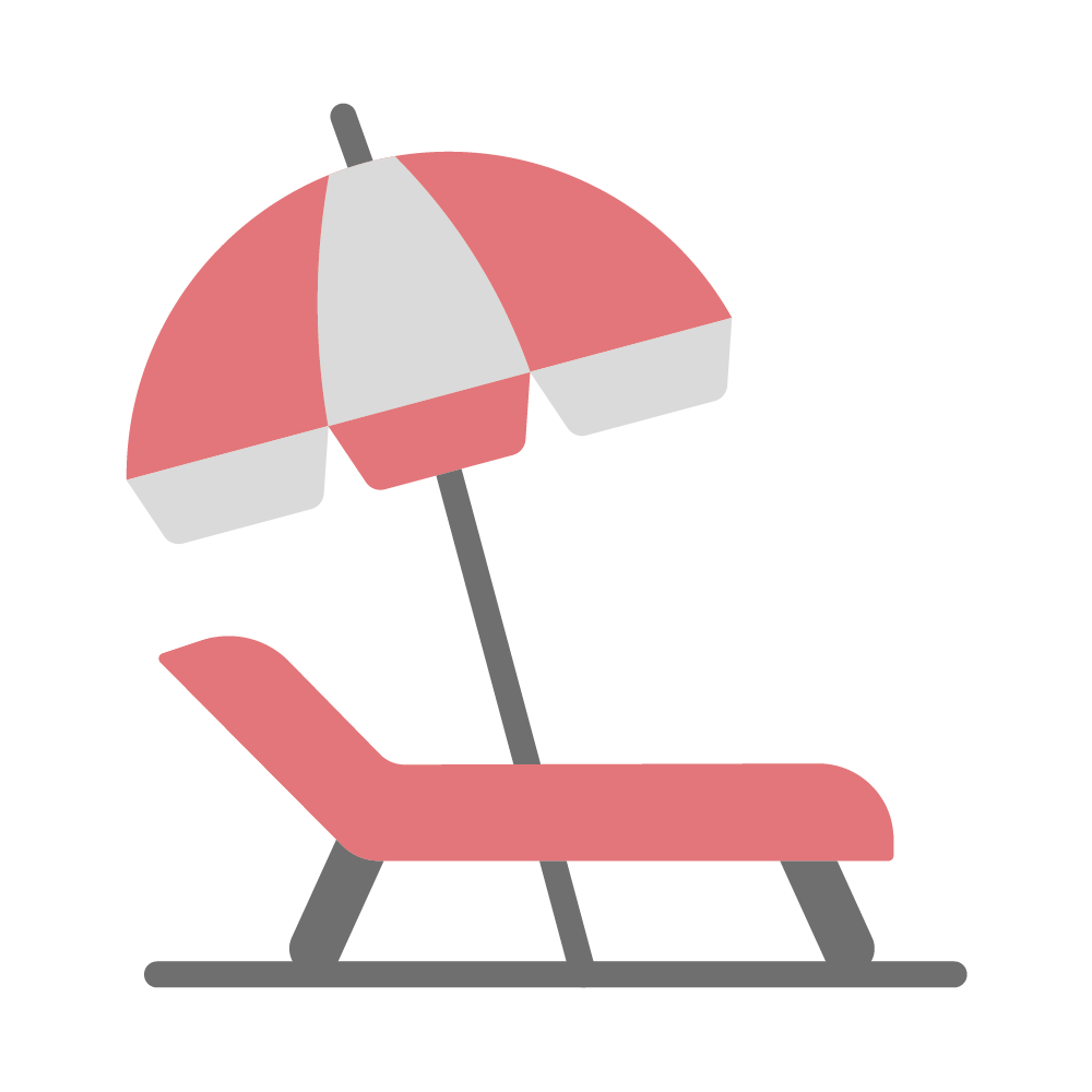 Icon Schirm und Liegestuhl