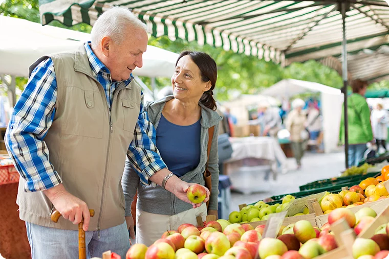 Begleitung auf dem Markt