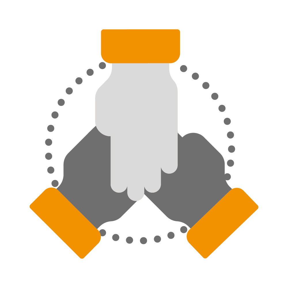 Icon Hände – Führung und Zusammenarbeit